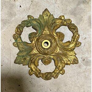 Antique Rococo Style Leaf & Floral Wreath Design Bronze Ceiling Light  Plate